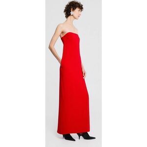 SOPHIE ET VOILA Strapless Crepe Maxi Column Dress in Red Size 38/ US 8